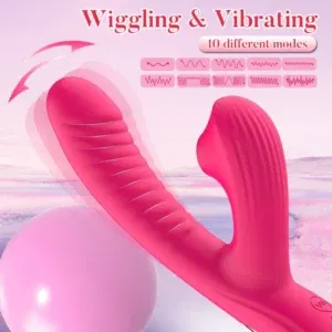Oral Sucking Vibrator Adults Goods Clitoris Stimulation Powerful Swing Dildo Vibrator 2 IN 1 Masturbator Sex Toys for Women