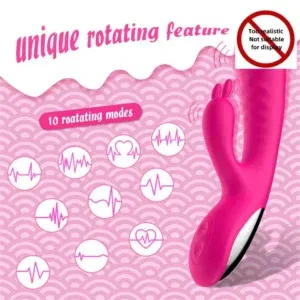 Rechargeable Dildo Rabbit Vibrator Dual Vibration Double-head Warming Vibrator Erotic Sex Toys for Women JoinJJtoy