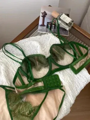 Japanese Light Luxury Backless Lace Bra Set - Ultra-Thin Half Cup Minimizer Sheer Mesh & Lace Lingerie Last 50 Sets Flash Sale