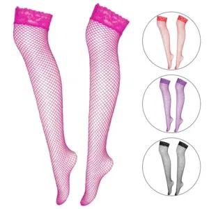 Sexy Fishnet Stockings Women Summer Thin Transparent Mesh Thigh High Stockings Elasticity Over Knee Nylon Stocking 6 Color